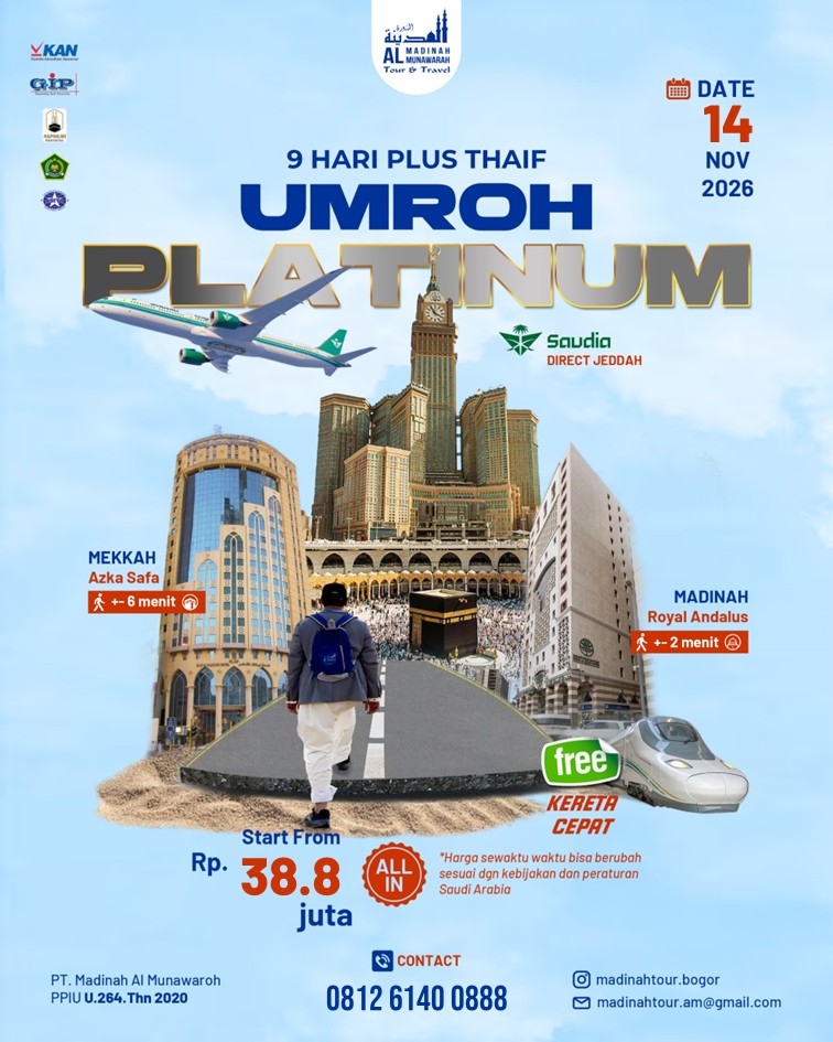 Poster umroh platinum november madinahtours.id